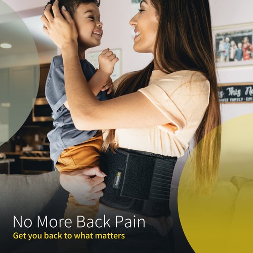 BraceUP Back Support Belt for Men and Women - Breathable Waist Lumbar Support Lower Back Brace for Sciatica, Herniated Disc, Scoliosis Lower Back Pain Relief (L/XL 90-110 cm)