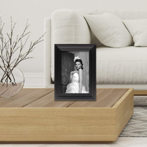 Lawrence Frames 535446 Black 4x6 Classic Detailed Picture Frame