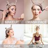 SuPoo Snail Face Wash Headband Funny Skincare Spa Headband Cute Alien Puffy Makeup Headbands for Women Brown Stretchy Antenna Eyes Hair Wrap Hair Band for Washing Face Hair Accessories