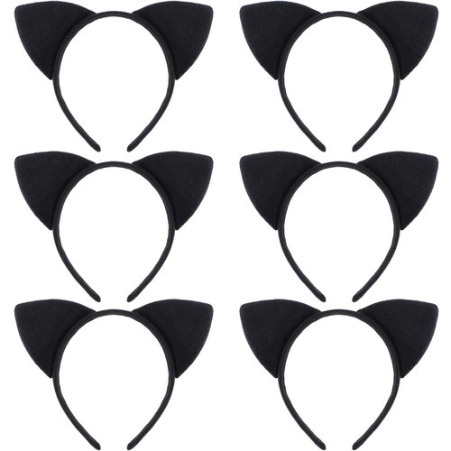 WILLBOND 6 Pieces Halloween Headband Halloween Cat Ears Headband Black Ears Headband Hair Accessories for Girls Women Daily Wearing Party Favors