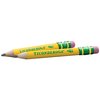 Ticonderoga My First Short Triangular Wood-Cased Pencils, 2 HB Soft, With Erasers, Yellow, 4 Count