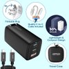 HIMAP 65W USB C Charger, GaN Pro PD Fast Charge Foldable 3 Ports Compatible with iPhone 15,14 Pro, MacBook, Samsung, Laptop, Android Devices (C Cable Included) (Black)