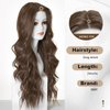 DWY Synthetic Lace Front Wigs Mono Top Futura Hair Long Wavy Brown Wig for Women Free Part Curly Wave Wig Glueless Monofilament Wigs Heat Resistant