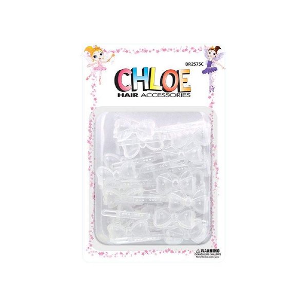 Chloe Hair Barrettes- Ribbon (Clear)