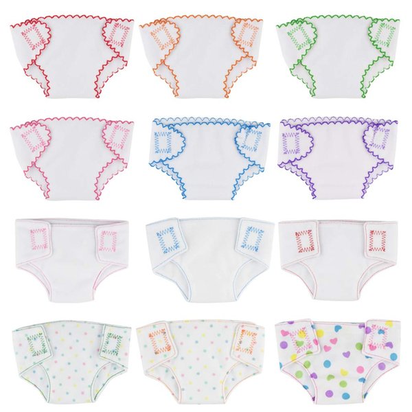 Dxhycc 12 Pack Doll Diapers Doll Underwear for 14-18 Inch Baby Dolls and Other Similar Dolls