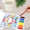 VKPI Water Coloring Activity Books, Christmas Watercolor Paint Books for Kids, 12 Mess Free Drawing Sheets, with 2 Painting Brushes, Xmas Holiday Gifts for Children Ages 3, 4, 5, 6, 7, 8