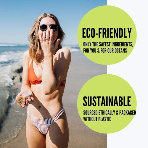 SurfDurt: Original Reef Safe Sunscreen - Eco Friendly - Water Resistant - Organic Material - Made in USA - BAMBOO CONTAINER (Tan - SPF 30) 2oz