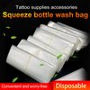 300pcs Tattoo Wash Bottle Bags,Thicken Disposable Squeeze Bottle Bags,for Tattoo Bottles Tattoo Supplies Tattoo Kits (Transparent)