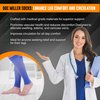 Doc Miller Calf Compression Sleeve 1 Pair 15-20 mmHg Firm Support Graduated for Sports Running Recovery Shin Splints Varicose Veins (Blue, Small)