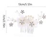 Flower Bride Wedding Hair Comb, 2PCS Pearl Bridal Hair Clip Hair Piece, Flower Hair Ornament Side Clip Pearl Crystal Hairpin Hair Accessories for Women Girls