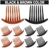 24 PCS 7 Tooth French Twist Comb Plastic Hair Clip Hair Side Combs Hair Accessory for Women Girls (Black and Brown)