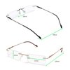 Success Eyewear Reading Glasses 2 Pair Rimless Ultra Lightweight Readers for Men and Women +3