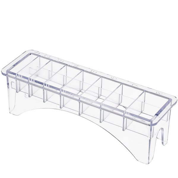 Watris Veiyi Universal Hair Clipper Guard Holder Case, 8 Slots, Transparent, for Professional Barbers