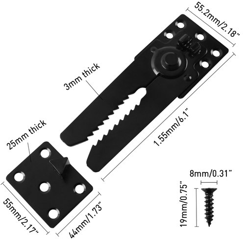 HOWDIA Black Sectional Connectors Couch Connectors with Screws Heavy-Duty Couch Connector for Sliding Sofas, Keep Your Sectional Sofa Together, Easy Installation 2 Pack