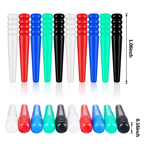 60 Pieces Plastic Cribbage Pegs Tapered Board Pegs Replacement for Cribbage Traditional Board Game, 5 Colors