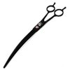 Purple Dragon 9.0 inch Twin Tails Downward Curved Blade Pet Grooming Scissors Dog Hair Cutting Shears with Bag for Professional Left Handed or Right Hand Pet Grooomer (Black Downward Curved)