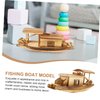 Vaguelly Boat Model Fishing Boat Decor Model Wood Canoe Juguetes Adultos Wood Trim Retro Model Mini Sailboat Figurine Wood Crafts for Kids Model Fishing Boat Wooden Boat Decorate Gift
