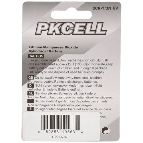 BlueDot Trading Single Pack 2CR1/3N Lithium Cell Replacement Battery 6.0V Low-Power Consumption for Dog Collar, Cameras, Calculators, Keyless Entry, and More