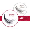 iENVY False Eyelashes Triple Black 3D Individual Trio Lashes 3X Volume Reusable Eyelash Clusters (Long)
