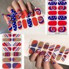 8 Sheets Gel Nail Strips 4th of July Gel Nail Stickers Independence Day Self Adhesive Nail Polish Glitter Nails Sticker Holiday Full Nail Wraps Stickers for Women Manicure Tips