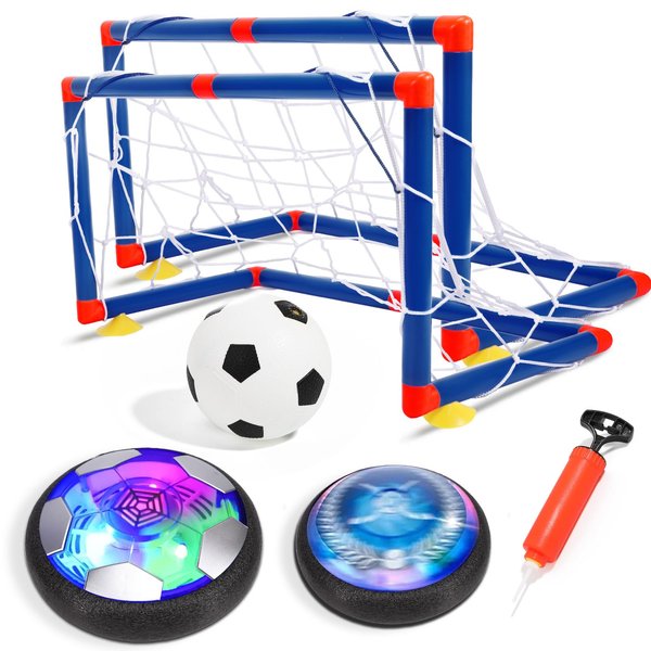 Plintone LED Hover Soccer Ball Set with 2 Goals, Mini Soccer Ball & Pump – Indoor Soccer Ball Game for Kids – Perfect 3, 4, 5, 6, 7, 8 Year Old Boy Birthday Gift – Soccer Gifts for Boys Ages 6-8, 8-12