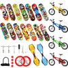 31 Pieces Mini Finger Toys Set Finger Skateboards for Kids Mini Finger Bikes Tiny Swing Board with Replacement Wheels and Tools Fingertip Movement Party Favors for Kids Gifts for Ages 6 and up