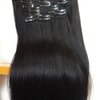 Hannah Queen Hair Brazilian Clip In Hair Extensions #1B Natural Black Grade 8A Double Weft 100% Remy Human Hair Full Head Straight 8pcs 17clips for Women Beauty (16 inch 100g,#1B Natural Black)