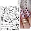 8 Sheets Valentine's Day Nail Art Stickers Decals Self-Adhesive Pegatinas Uñas Black Heart Lover Nail Supplies Nail Art Design Decoration Accessories