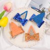Qearl 12PCS Dog Ears Hair Clips Glitter Hair Bows Clips Cute Blue Hair Accessories for Toddler Girls Birthday Party Supplies in 6 pair