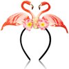 Hawaiian Party Headband Flamingo Hair Hoop Flowers Head Boppers Headwear Tropical Party Decorations Aloha Luau Party Decor Floral Hair Supplies Blossom Summer Beach Hair Accessories for Adult Kids1PCS