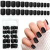 LuckForever 240pc Square Press on Nails Short Fake Nails Black Matte Artificial Fingernails Short Press on Nails Square False Nail Tips Acrylic Presson Nails & Glue Adhesive Tabs for Women Girls