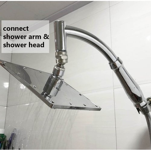 MissMin shower head swivel adapter ball joint,showerhead adjustable connector,brushed nickel