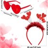 Fahacop 8 Pack Valentine's Day Headband Set Red Sequin Heart Headband and Heart Sunglasses for Wedding Valentine Festival Party Headwear Accessories