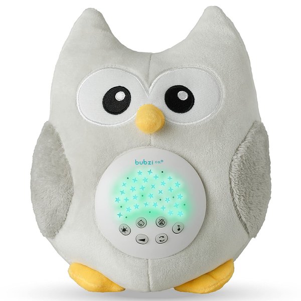 Bubzi Co Baby Sound Machine, Portable Owl Soother & Baby Night Light Projector, Comforting Electronic Infant Toddler Sleep Aid & Baby Shush with White Noise