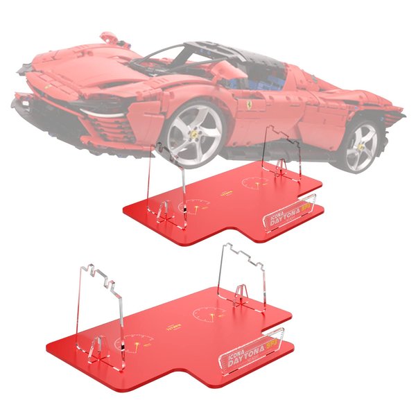 Vaodest Acrylic Display Stand for Lego Technic Ferrari SP3 42143 Set, 5 MM Transparent Clear Display Holder,Compatible with Lego Technic Ferrari SP3 42143(Display Stand Only, Not Lego Building Set)