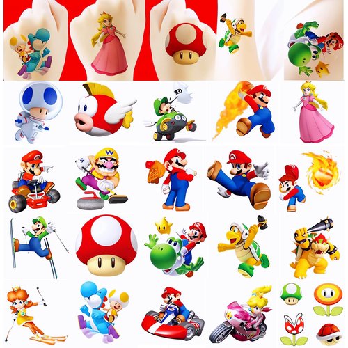 Temporary Tattoos 60-Piece Pack, 2” x 2” Temporary Tattoos for Kids Party Favors, Fake Tattoos Stickers Glow Party Supplies and Decorations For Boys Girls Teens Birthday Gift