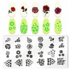JERCLITY 6pcs Flower Nail Stamping Plate Nail Stamping Kit for Nails Rose Flower Lotus Butterfly Leaf Image Plates Nail Art Design Template Print Nail Stamper Kit for Women