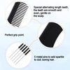 6 PCS Carbon Lift Pick Comb, Black Teasing Comb for Fine Hair with Metal Prong, Hair Picks Comb Teasing Lifting Fluffing Comb with 5 Stainless Steel Pins for Women Hair Styling Hair Salon