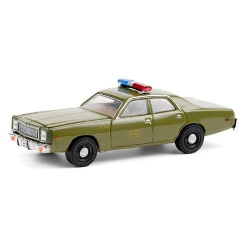 1977 Plymouth Fury U.S. Army Police Army Green The A-Team (1983-1987) TV Series Hollywood Special Edition 1/64 Diecast Model Car by Greenlight 44865A