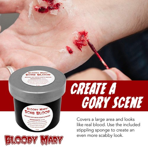 Scab Blood Fake Blood Bloody Mary Special Effects Halloween Makeup, 1 OZ