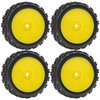 ShareGoo 72mm RC 1/10 On Road Rubber Tires & Wheel Rims 12mm Hex Compatible with Tamiya TT01 Kyosho Fazer Mk2 Traxxas 4Tec 2.0 HSP HPI 1/10 RC On Road Racing & Touring Car(Yellow)