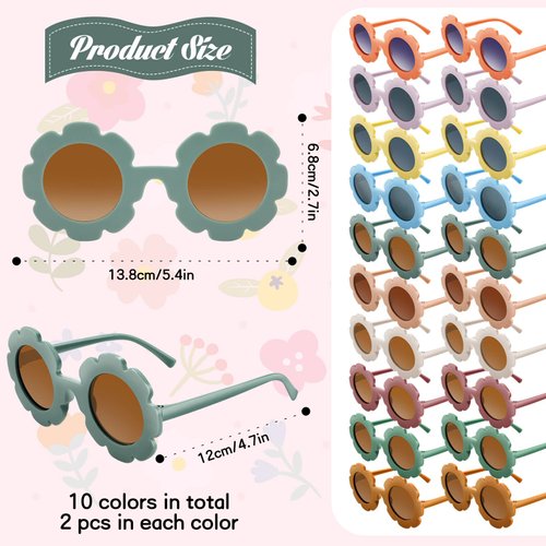 60 Pcs Groovy Hippie Party Favors 60s 70s Party Decorations Retro Round Flower Sunglasses Boho Daisy Headbands Groovy Rainbow Peace Sign Necklaces Hippie Costume Accessories for Kids (Mixed Colors)