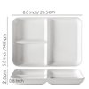 AIYoo White Porcelain Dinner Plates Portion Control Balanced Meal Building Divided Plate for Adults Rectangular Snack Plate -1 PCS 8.0 Inch