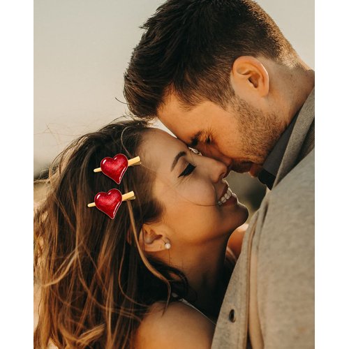 Valentine’s Day Heart Hair Clips for Women Rhinestone Glitter Enamel Heart Hairpins Sweet Lovely Heart Hair Barrettes Styling Hair Accessory Party Gifts (Glitter Heart)