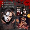Halloween Face Painting Makeup Kit, Black Gray Red Face Paint + Vampire Fangs Teeth + Fake Blood Washable + Halloween Nails Black, SFX Face Body Paint for Zombie Cosplay, Injuries, Blood Effects