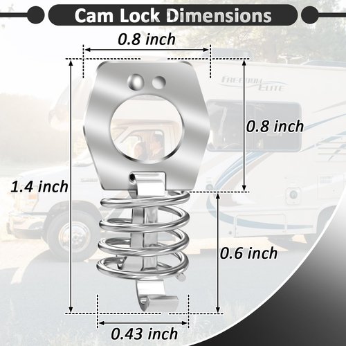 SAQXK 4pcs RV Water Heater Cam Lock Door Latch Fastener Stainless Steel for RV, Camper, Travel Trailer, Motorhome Hot Water Heater Cover Twist Metal Cam Lock Water Heater Door Latch Replacement