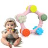 KAZOKU Baby Teething Toys for Babies 0-6 6-12 Months Baby Teether Rings Chew Toys for Infant Toddlers BPA Free Food Silicone Sensory Toys Relief Teething Toys for Baby Girls Boys Gifts (Pink)
