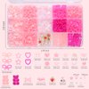 3D Pink Bow Nail Art Charms, 3D Assorted Bowknot Nail Charms Pearls Gems Cute Star Heart Butterfly Bow Planet Bear Nail Decoration with Pickup Tools for Manicure DIY Crafts Jewel Supplies