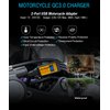 Motorcycle USB Charger, Mroinge 4.8A SAE to USB Adapter with Voltmeter & Ammeter, Quick Disconnect Plug with Dual USB Charger Perfect for Smart Device Charging, with ON/Off Switch & Waterproof Cover