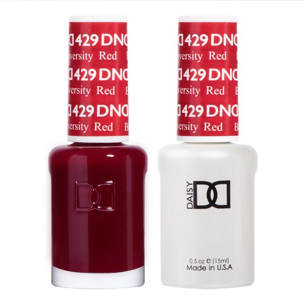 DND Gel Polish Set - 1 each of Red Gel Polish and Red Nail Polish, 429 Boston University Red, 0.5 Fl Oz